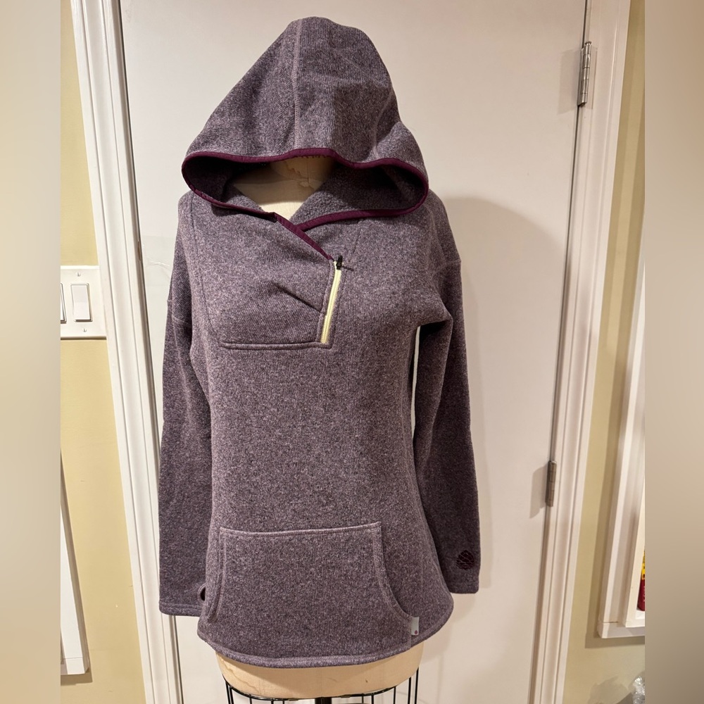 Stio Sweetwater Women's Heathered Purple Fleece Hoodie size medium